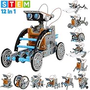 Sillbird STEM 12-in-1 Education Solar Robot Toys -190 Pieces DIY Building Science Experiment Kit for Kids Aged