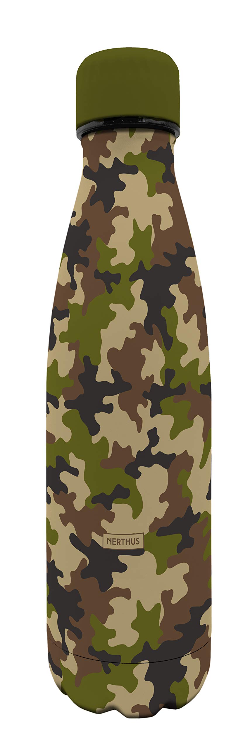 NERTHUS FIH 705 Double Wall Insulated Bottle for Hot and Cold Stainless Steel Leopard Design 500ml BPA Free, 18/8, 500 ml