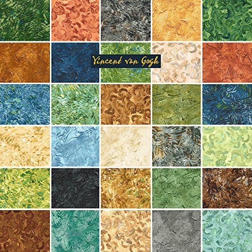 Robert Kaufman VINCENT VAN GOGH BLENDERS Fat Quarter Bundle 30 Precut Cotton Fabric Quilting FQs Assortment FQ-868-30