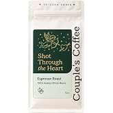 Couple's Coffee Shot Through the Heart Espresso Roast Whole Bean, 12oz | 100% Arabica Beans, Gives Back to Military Families