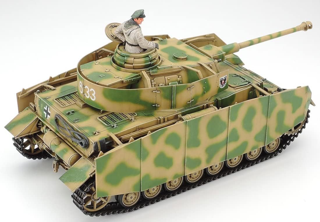 Another view of the completed Tamiya 1/35 Pz Kpfw IV Ausf. H Early Version Tank model, showing the front and side details.