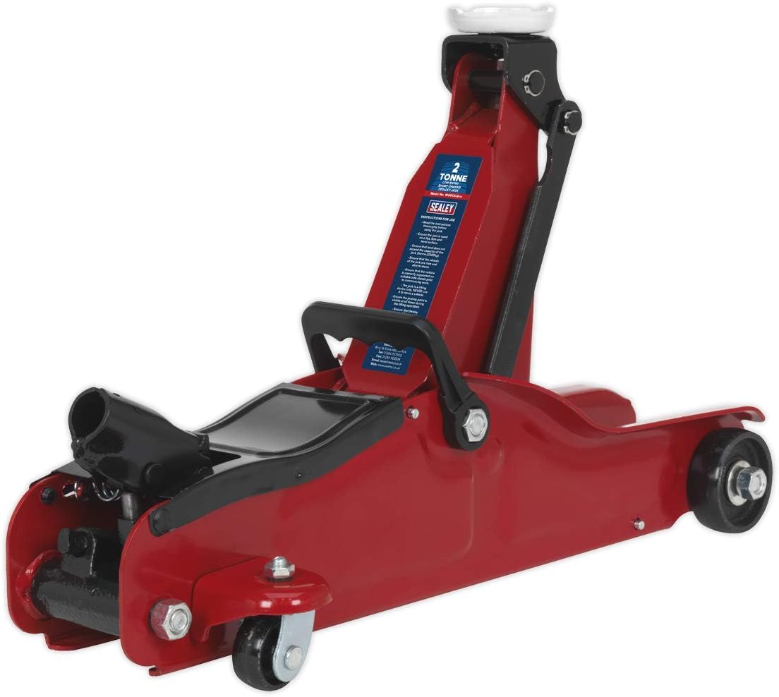 Sealey 1050Cxle Trolley Jack 2Tonne Low Entry Short Chassis, White, 530mm - Image 3