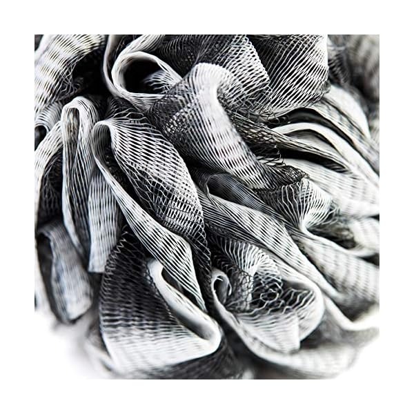 TranquilBeauty-Bath-Loofah-Shower-Scrunchie-Set-of-4-Black-Mesh-Shower-Puffs-Exfoliating-Charcoal-Shower-Scrub-Shower-Pouf-For-Body-Back-Luxury-Shower-Sponge-Body-Puff-Bathing-Accessory TranquilBeauty Shower Sponge/Shower Puff - Set of 4 Sponges Bath - Gently exfoliate your body with our bath sponge for…