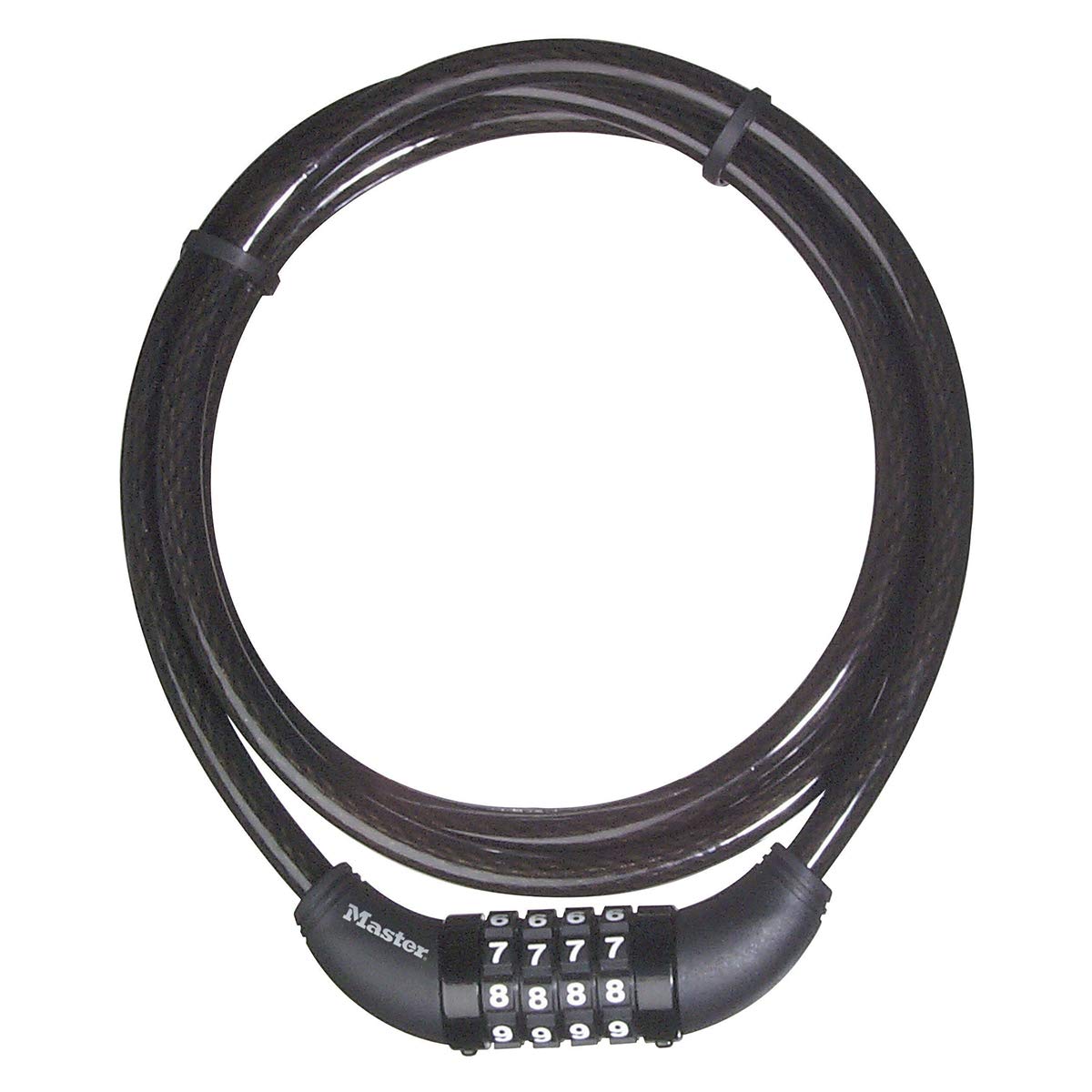 Master Lock 8119EURD Bike Cable Lock with Combination Lock, 1.5 m Cable, Black