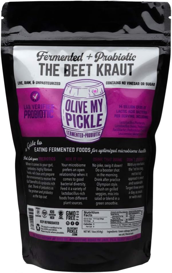 Real Fermented & Probiotic Sauerkraut for Gut Health - THE BEET KRAUT BUNDLE (3 PACK) by Olive My Pickle