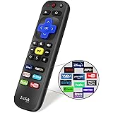 1-clicktech Remote for Roku TV and Roku Box [2-in-1 w/TV Power+Volume] Compatible for Roku Express/+, Roku Ultra, Premiere, 4