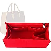 Lckaey Bag Organizer for Onthego GM Handbag Felt Purse Insert with Detachable Zipper Pocket ONTHEGO Insert Removable1080red -L