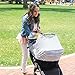 Parker Baby 4 in 1 Car Seat Cover for Girls and Boys - Stretchy Carseat Canopy, Nursing Cover, Grocery Cart Cover, High Chair Cover - Gray/White Stripes