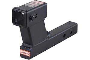 REYSUN 864129 Trailer Hitch Riser with 6.25 inch Rise/Drop for 2 inch Receiver Hitch Extension,Hollow Shank, Hitch Pin Kit Included