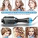 Hair Dryer Brush - Multifunctional Electric Hot Air Round Brush Blow Dryer - One Step Negative Ions Hair Brush Dryer Straightener & Styler Reduce Frizz and Static (Blue)