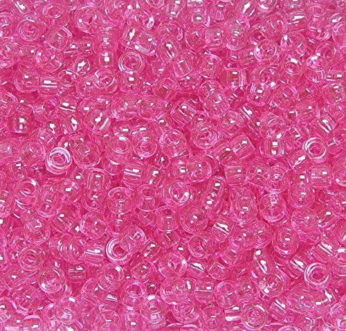 JOLLY STORE CraftsTransparent Hot Pink 7x4mm Mini Pony Beads, 1000pcs