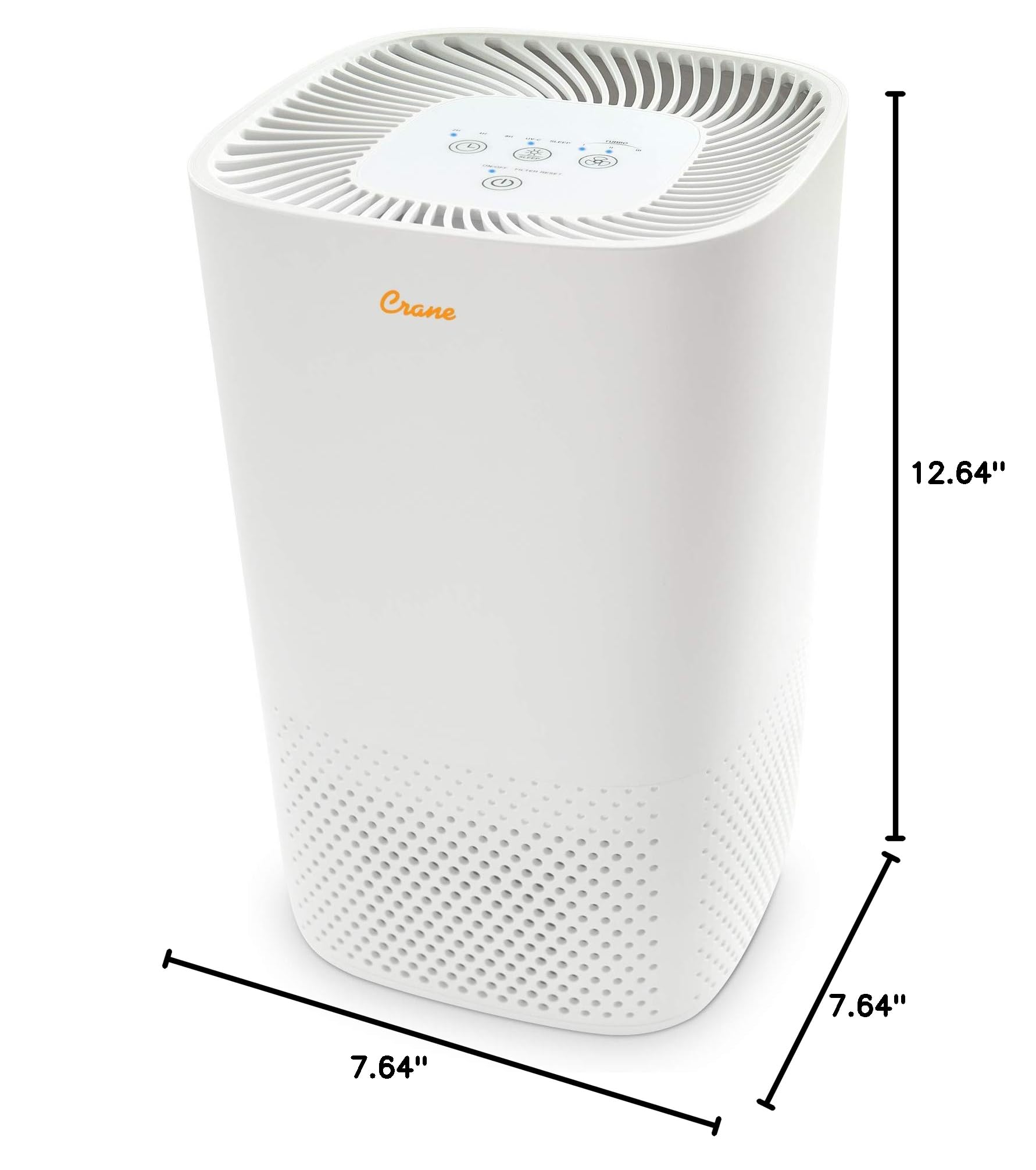 Crane Air Purifier with True HEPA Filter, UV Light, 250 Sq Feet Coverage, Timer Function, Sleep Mode, Washable Particle Filter, EE-5067