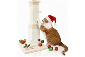 AGYM Cat Scratching Post, 32 Inch Cat Scratching Post for Large Cats, Scratching Posts for Indoor Cats Adults, Cat Scratch Post with Nature Sisal, Beige