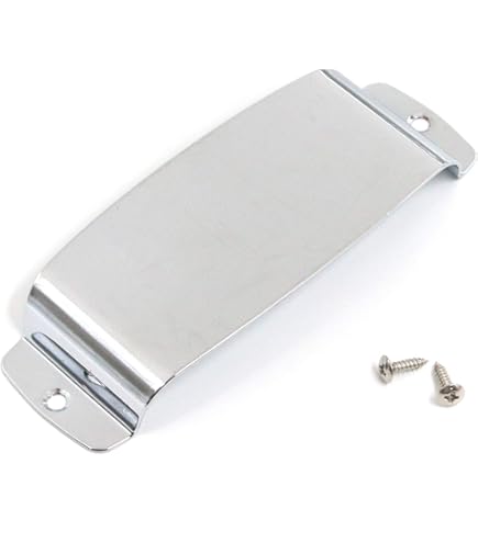 Amazon.com: Fender Chrome Vintage Jazz Bass F Bridge Cover