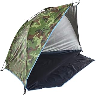 #N/A Strandmuschel UV Sonnenzelt Strandzelt Strand Muschel Zelt Strand Windschutz Ultraleichte Tragbar für Sport Picknick Wandern Reisen Wiese - Camouflage