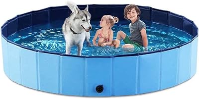 SHOKAN Foldable Paddling Pool for Pets and Kids 120x30 cm PVC Non-Slip