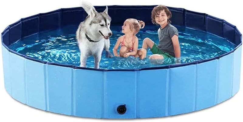 SHOKAN Foldable Paddling Pool for Pets and Kids 120x30 cm PVC Non-Slip