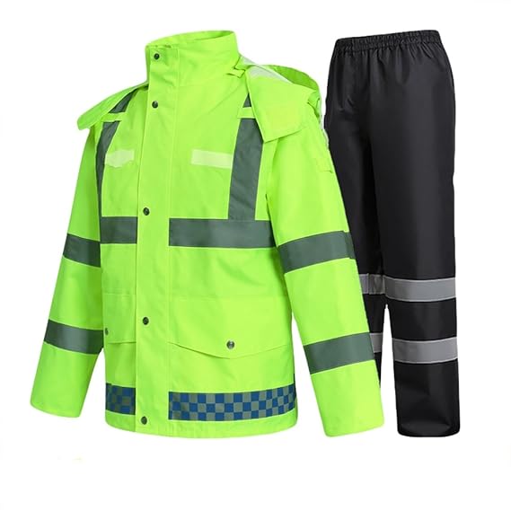 SK Studio Hohe Sichtbarkeit Erwachsenen Regenjacke Arbeit Regenanzug Wasserdicht Atmungsaktiv Reflektierend Sicherheitsjacke 