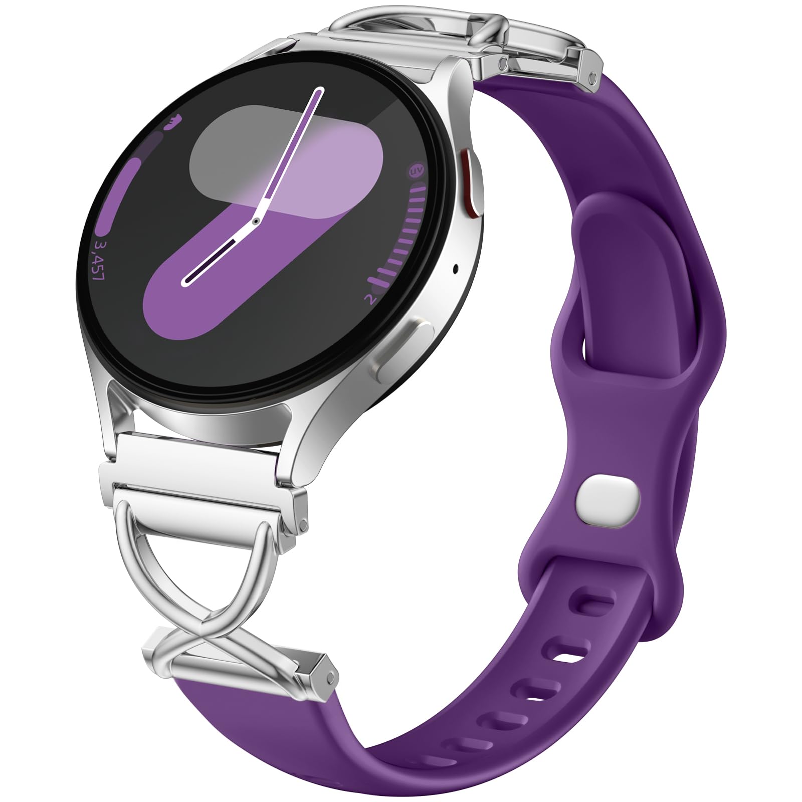 Getino Compatible with Galaxy Watch 7 Band/Samsung Watch 6 5 4 Bands/Galaxy FE/Active 2 40mm 44mm, Thin 20mm Watch Band Slim Silicone Sport Strap Accessories for Samsung Watch Bands Women, Purple