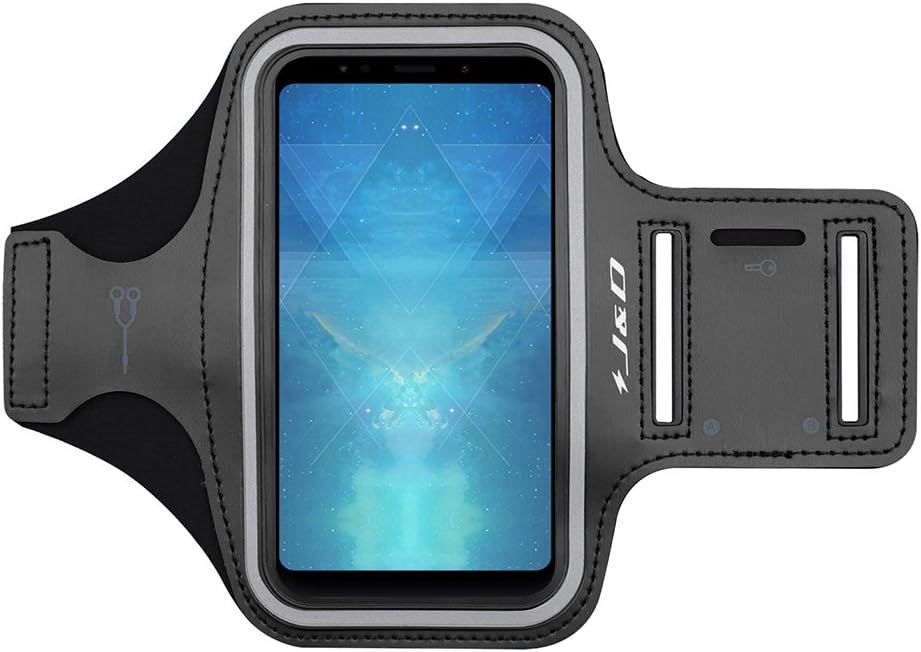 Brassard De Sport Pour Huawei P20 Pro - Pochette Bras Running Avec Compartiment Clés | Noir Réfléchissant