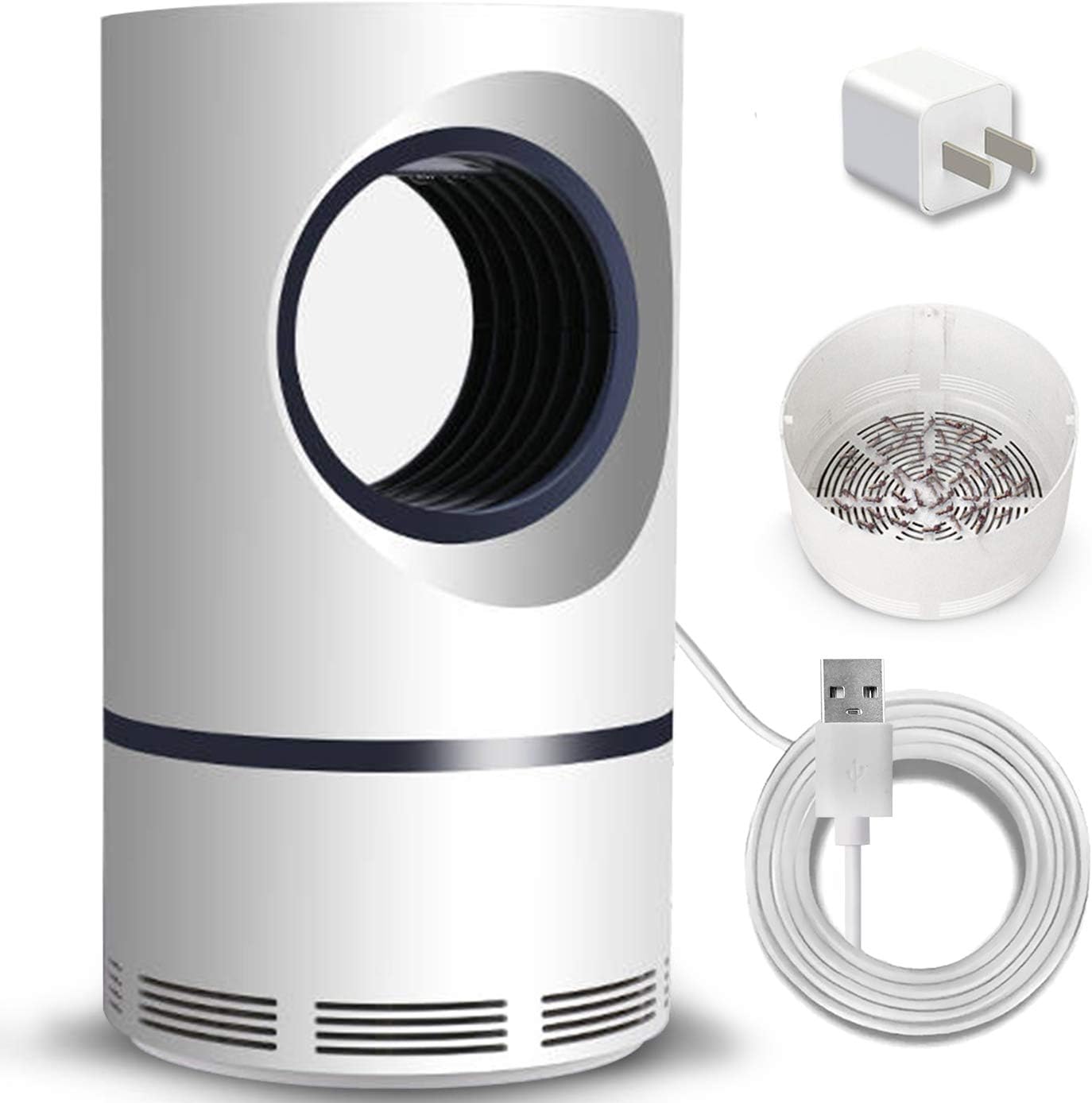 Upgraded USB Mosquito Killer Lamp, Indoor Bug Zapper Plug in, Pest Control (Additional Power Adapter)