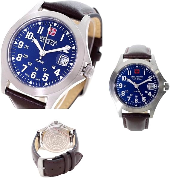 Amazon スイスミリタリー Swiss Military 腕時計 Ml 454 クォーツ ブルー ブラウン メンズ 国内正規品 メンズ腕時計 腕時計 通販