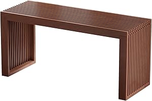 Wisuce Essentials Bamboo Indoor Long Dining Bench, Outdoor Modern Wood Benches 35 Inch Bamboo Bench for Living Room Hallway Bedroom Bathroom