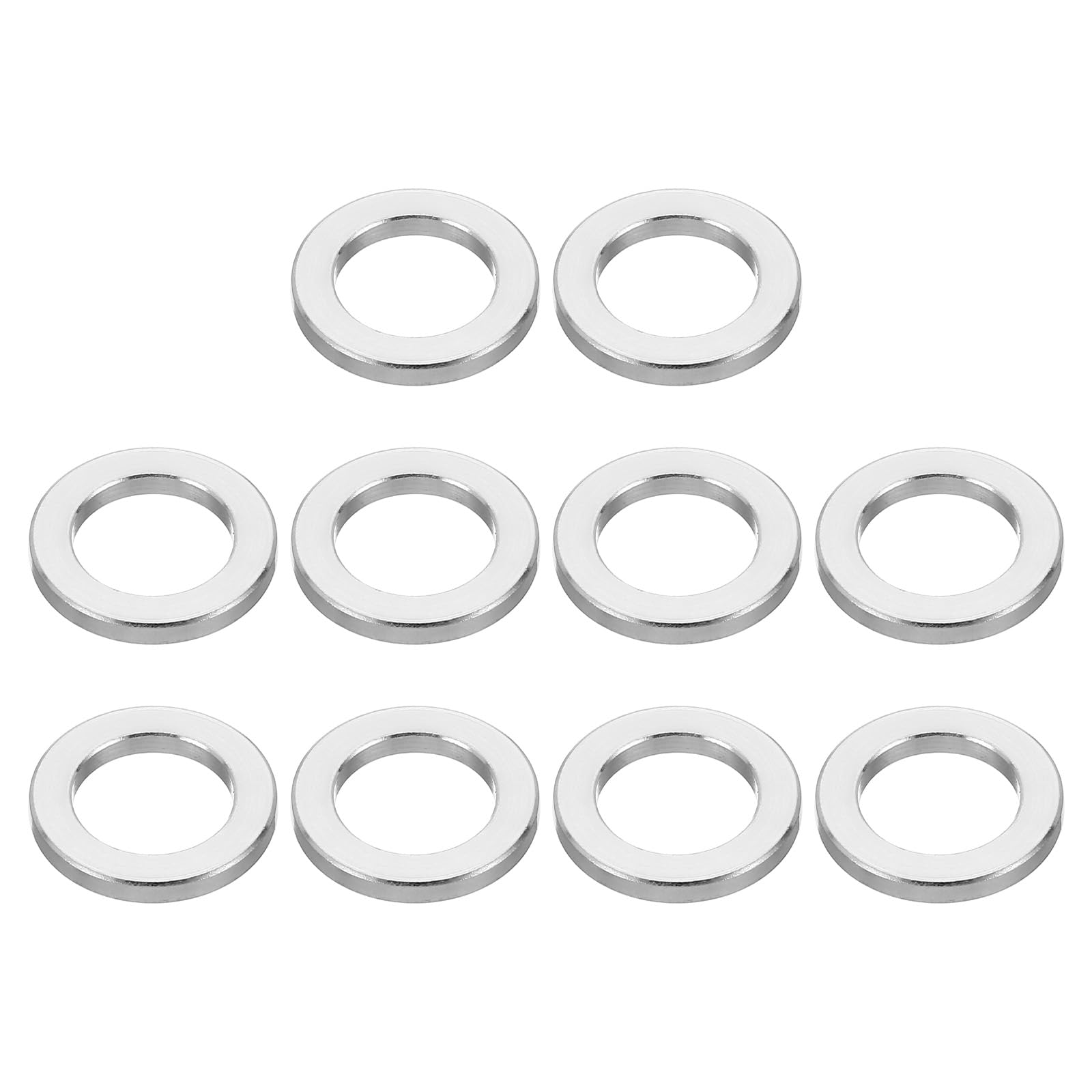 PATIKIL M10 Aluminum Spacers,10 Pcs Metal Spacer Aluminum Round 10.2mm ID x 16mm OD x 2mm L Thickness Aluminum Spacer Screw Standoff for 3/8" M10 Screw Bolt