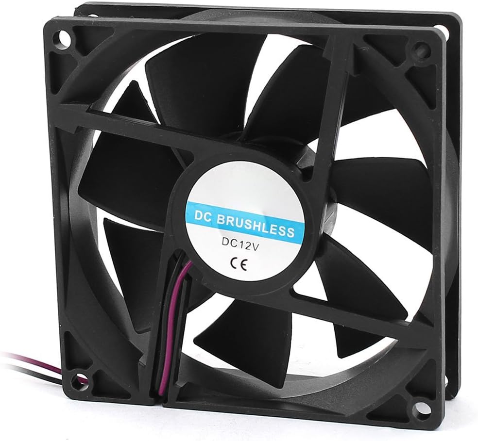 SODIAL(R) 90mm x 25mm 9025 2pin 12V DC Brushless PC Case CPU Cooler