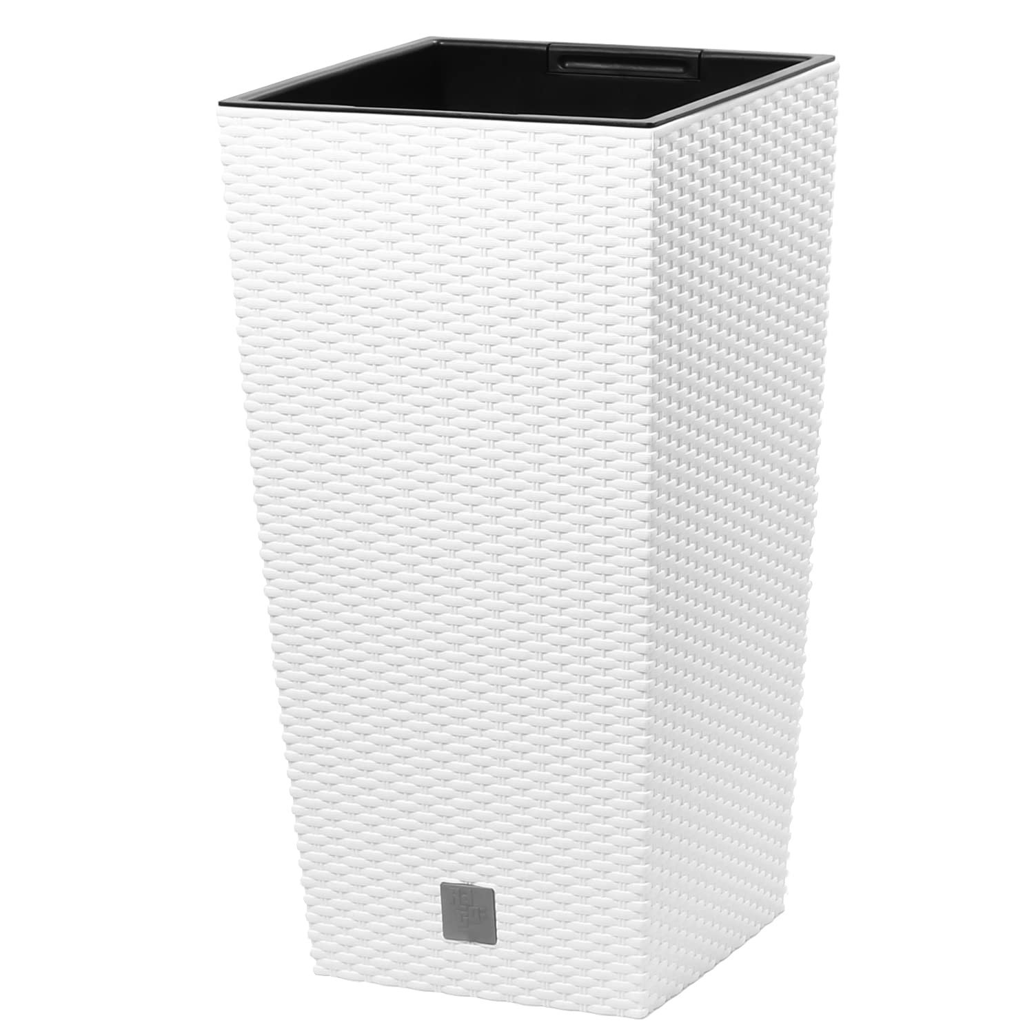 Prosper Plast DRTS200-S449 20 x 20 x 37.6 cm "Rato" Square Flowerpot - White