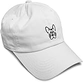 Custom Soft Baseball Hat Embroidered Dad Hat French Bulldog Silhouette Embroidery Men & Ladies Baseball Cap