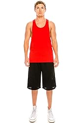 Unisex Workout Deep Cut Racer Back Muscle Red Tank