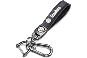 ADEADE Genuine Leather Keychain, Key Chain Accessories with Hook and Loop Keyring for Football Fans Gifts for Men and Women