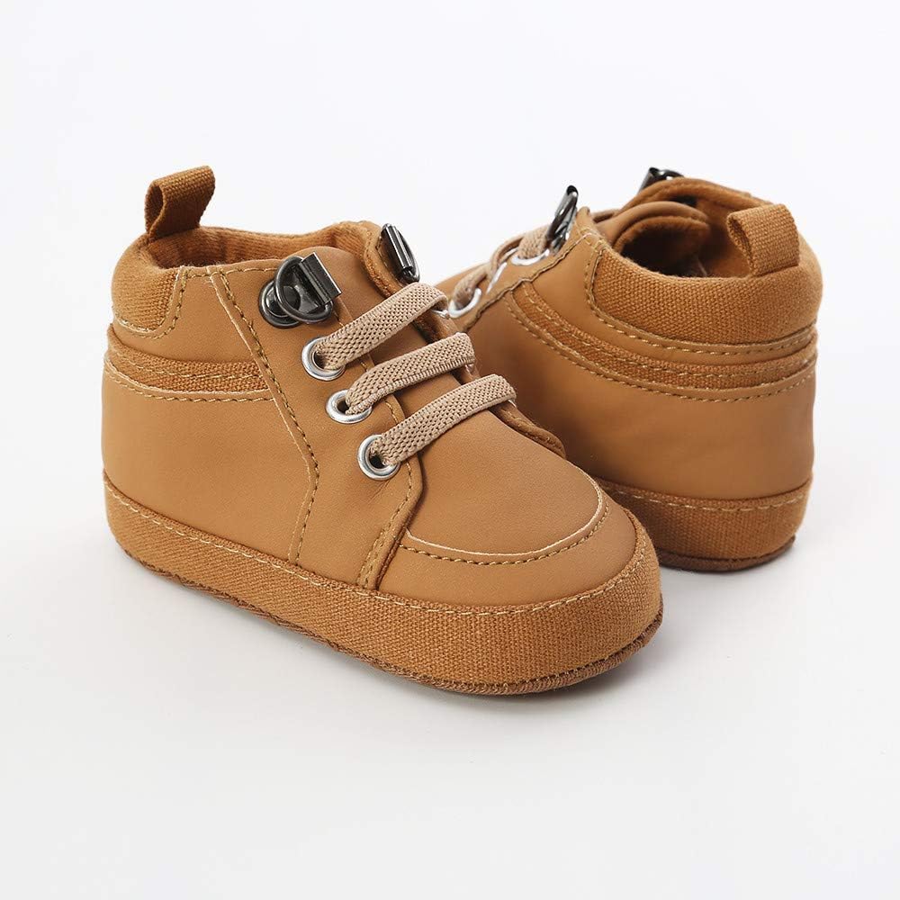  | Meckior Toddler Baby Boys Girls High Tops Ankle Sneakers Soft Anti-Slip Sole PU Leather Moccasins Infant Newborn Prewalker First Walking Crib Shoes | Sneakers