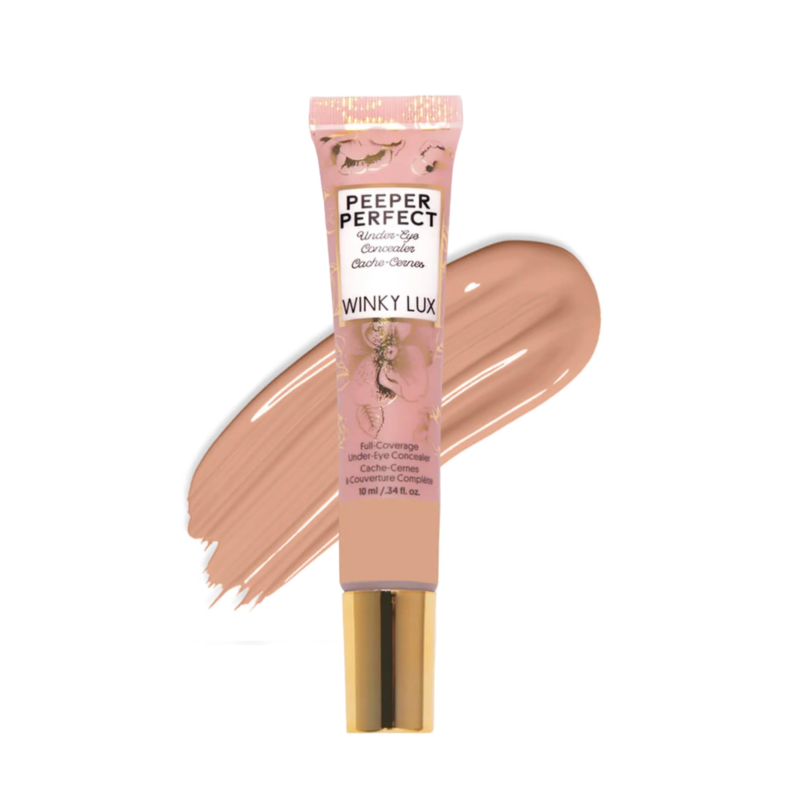 Winky Lux | Peeper Perfect Under Eye Concealer | With Collagen, Hyaluronic Acid, and Vitamin E | Full Coverage Concealer | Concealer Makeup (Medium)