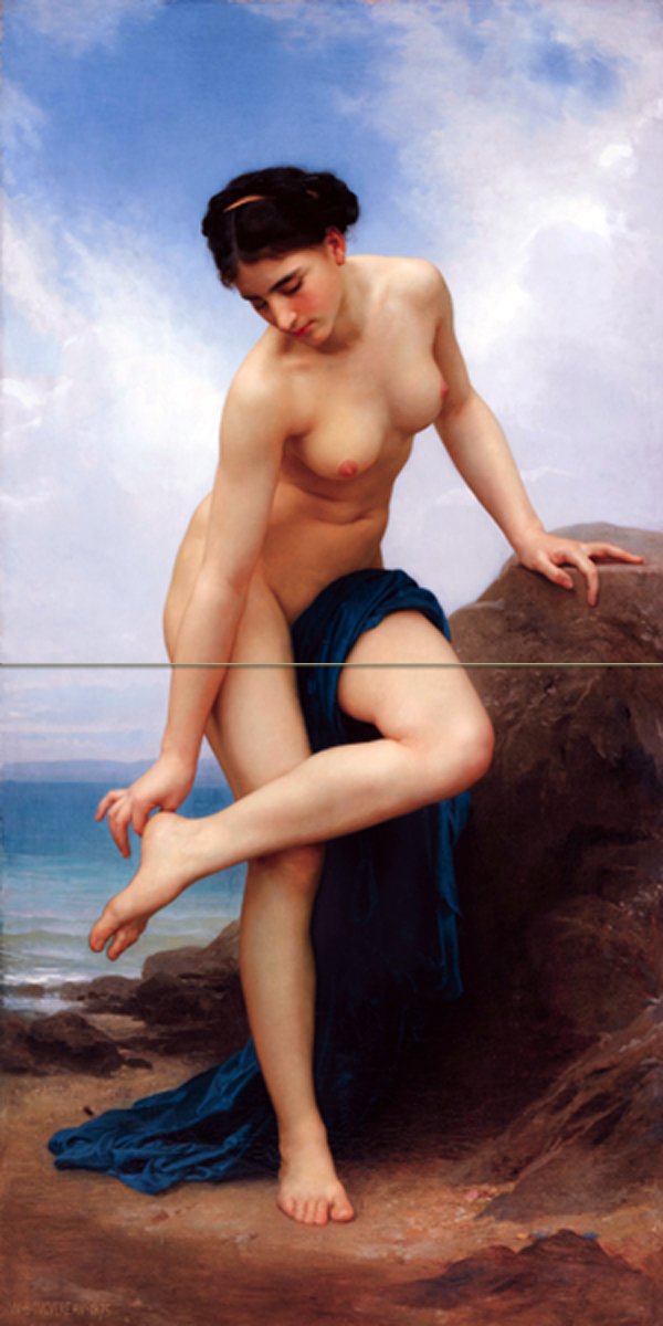 Tile Mural After Bath nude girl W. Bouguereau Kitchen Backsplash Marble Ceramic