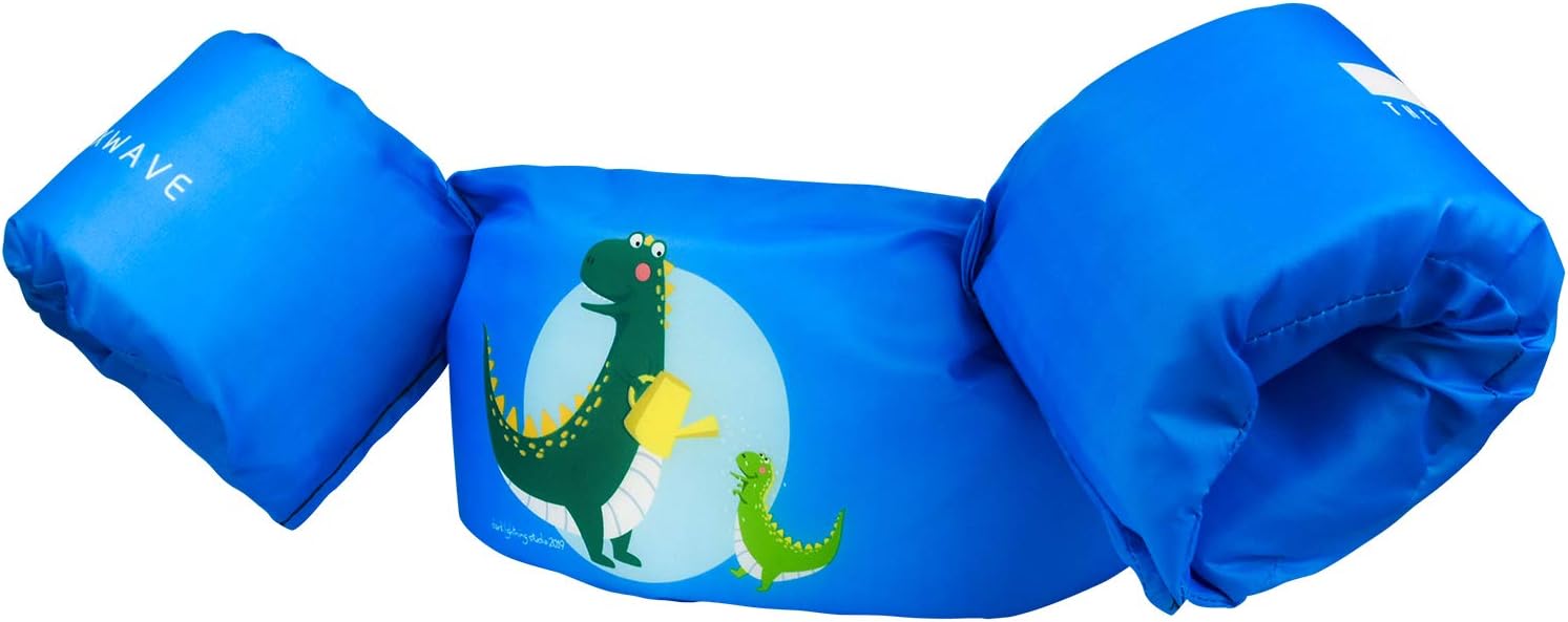 NEXWAVE Kids Life Jacket 30-50 Pounds for Girls Babies/Toddles, Floatie up to 50 lbs, for Pool/Puddle/Seabeach Playing and Jumpers (Blue - Dinosaur)