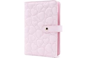 NATSUMEBASICS A6 Budget Binder Soft Faux Leather Binders Cover Refillable 6 Rings Loose Leaf Binding Cover for Planner Traveller Journal Accessories Supplies (Snap Pink A6)