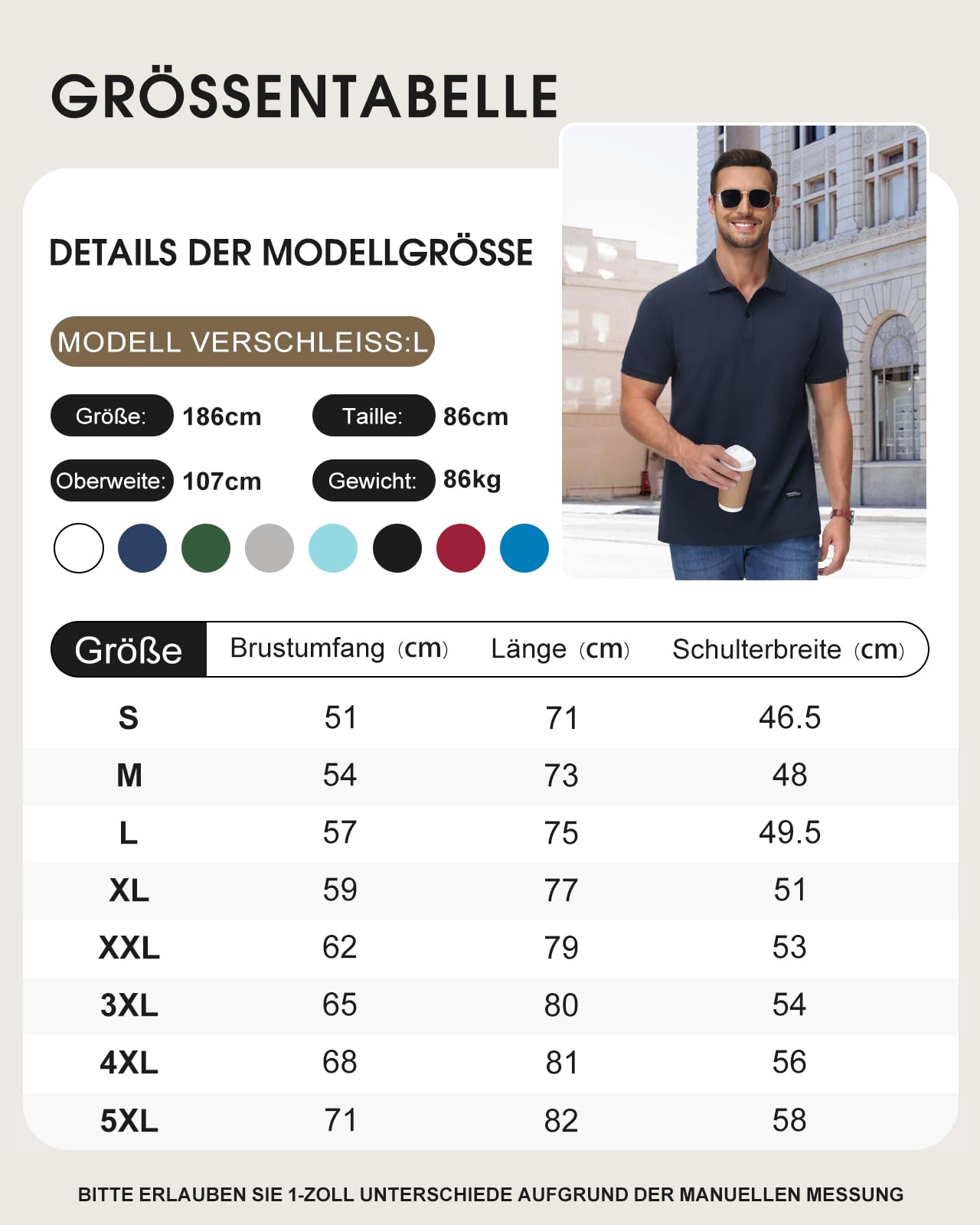 HMIYA Herren Poloshirt Kurzarm Männer Sommer Knopfleiste T-Shirts Basic Golf Polohemd,Navyblau,XL 6