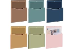 Fuutreo 6 Pcs Magnetic Wall File Organizer Magnetic Wall File Holder Refrigerator Magazine Holder for Mail Letters Paper(Mocha Mousse Color,10 x 13 Inch,Vertical)