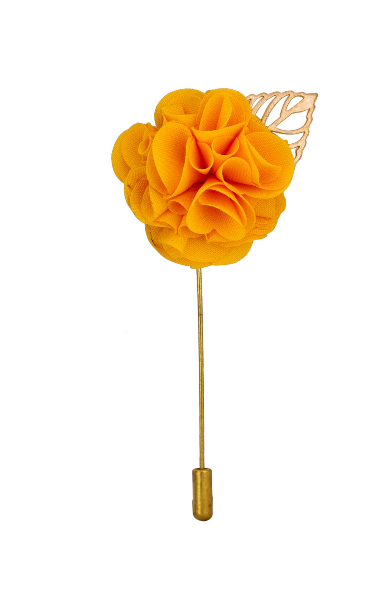 Brooch Lapel Pin for Men Handmade Yellow Flower Bunch with Gold Leaf Lapel Pin Yellow Badge Coat Suit Wedding Gift Party Shirt Collar Accessories