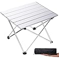 Grope Small Folding Camping Table with Aluminum Table Top, Beach Table for Sand with Carrying Bag,Prefect for Outdoor,Picnic,BBQ,Cooking,Festival