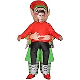 IHGYT HGYT Christmas Elf Inflatable Costume for Adults - Funny Blow Up Fancy Dress for Christmas Holiday Party