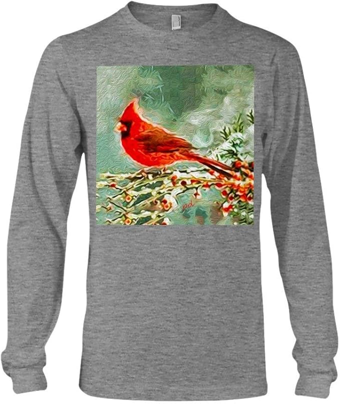 Winter Cardinal Unisex Long Sleeve TShirt Amazon.ca Clothing