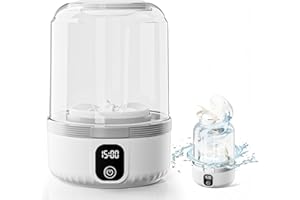 Underwear Washing Machine, Upgrade 1.5L Mini Portable Washing Machine Rechargeable Underwear Washer Deep Cleans Small Clothes