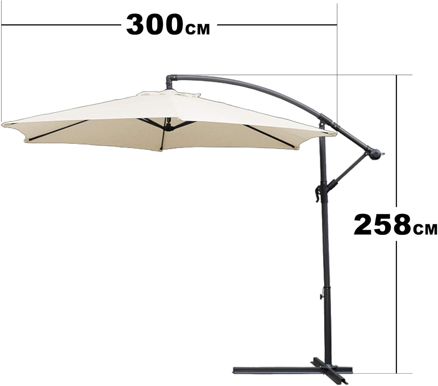 Hengda O 3m Garden Parasol Hanging Umbrella With Crank Handle Sun Protection For Outdoor Garden And Patio Blue Garden Outdoor Patio Sun Shade Aluminium Sun Shade Uv40 Parasols Canopies Shade Parasols