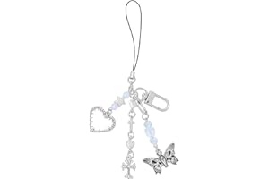 Homvog Cute KeychainY2K Car Keychains for Women Girls Bag Phone Charms Purse Accessories Star Decor