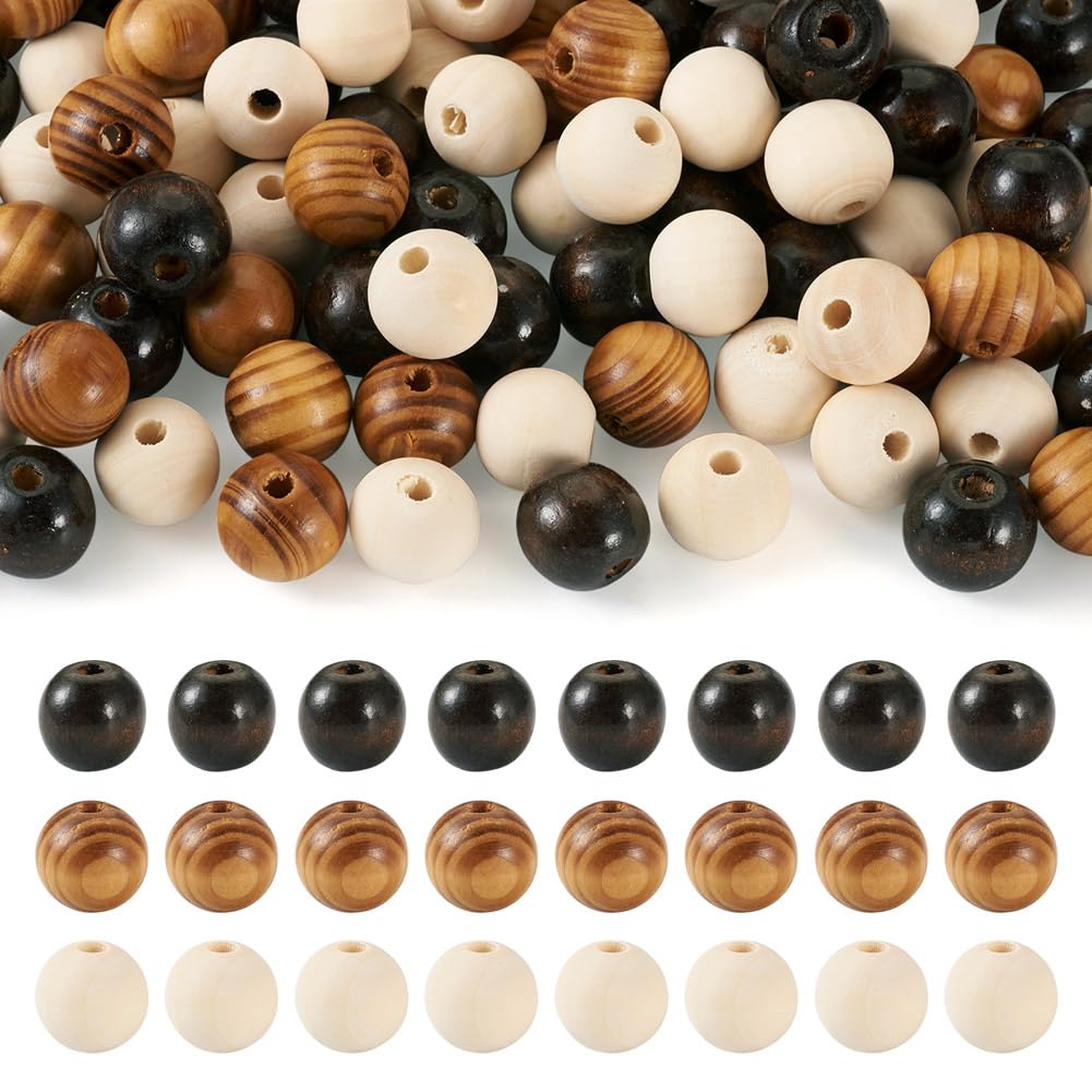 Cheriswelry 100pcs Wooden Beads Rondelle Wood Spacer Loose Beads for Jewellery Crafts Making Hole:4-5mm