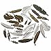 iloveDIYbeads 100g (about30-32pcs) Craft Supplies Mixed Feather Pendants Beads Charms Pendants for Crafting Jewelry Findings Making Accessory For DIY Necklace Bracelet (M017)