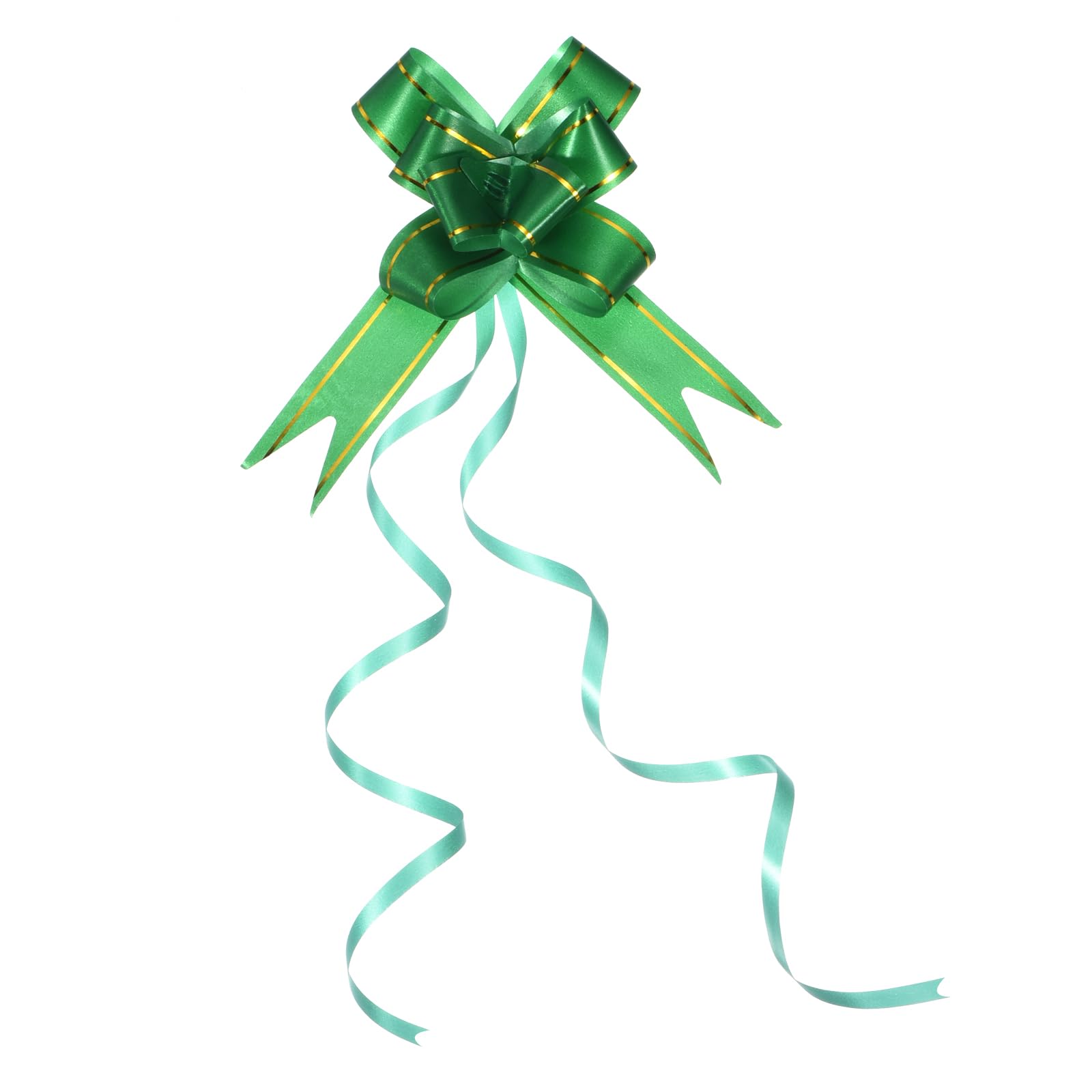 M METERXITY 40 Pack Pull Bows - Gold Thread Style Present Wrap String Bow, (2.8" Dark Green)